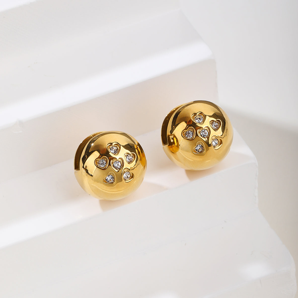Silver Smooth Dome Stud Earrings - Minimalist Polished Half-Ball Everyday Studs