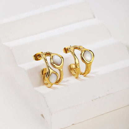 Gold White Stone Statement Ring Earring and Pendant Necklace Set - Sparkling Trio Jewelry