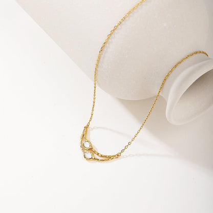 Gold White Stone Statement Ring Earring and Pendant Necklace Set - Sparkling Trio Jewelry