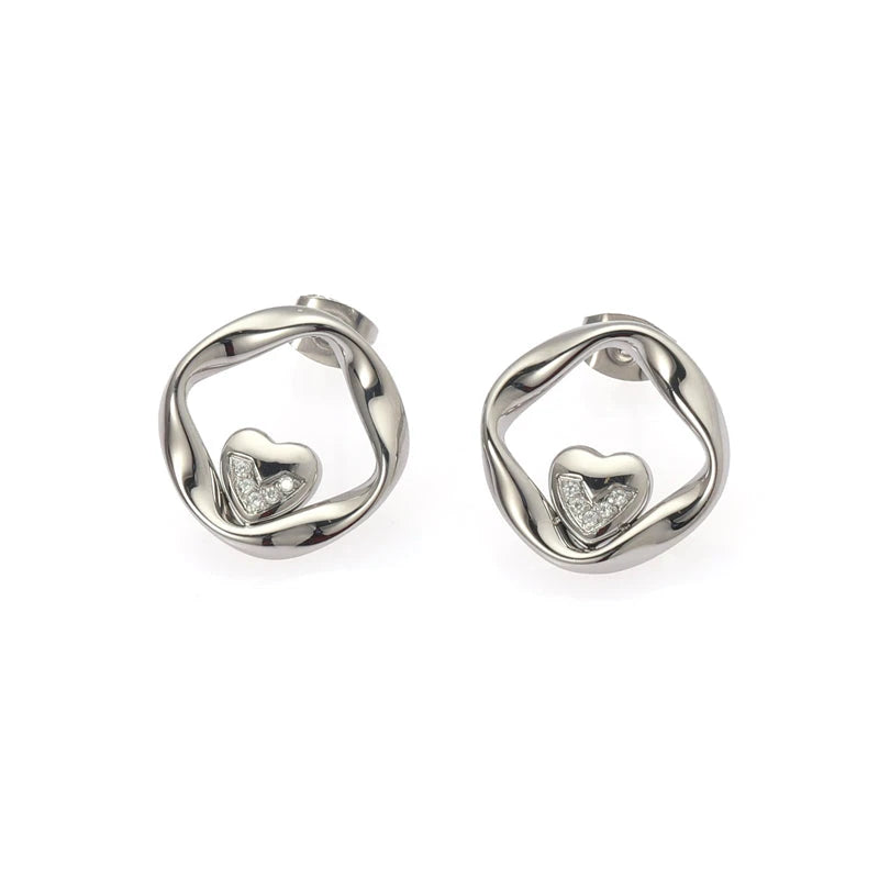 Geometric Knot Pave Drop Earrings - Crystal-Studded Modern Dangles