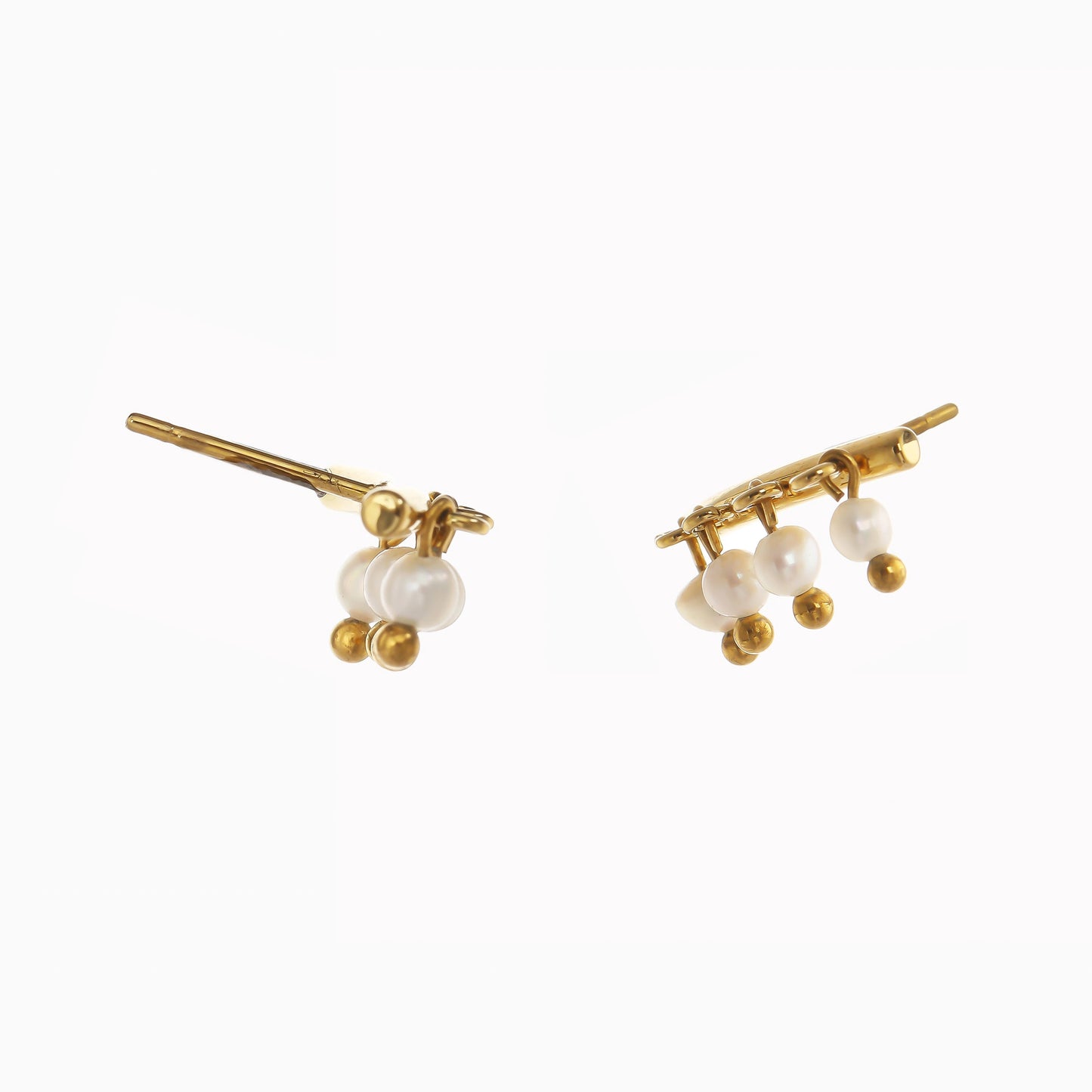 Two-Tone Mixed Metal Initial Drop Earrings - Asymmetrical T-Bar & Q-Circle Dangles